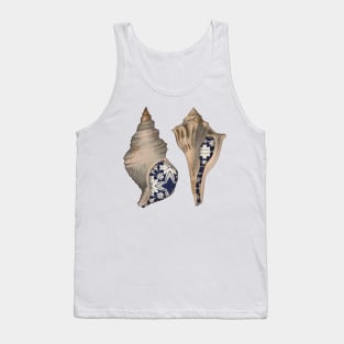 Seashell Pair Blue Mosaic Tank Top